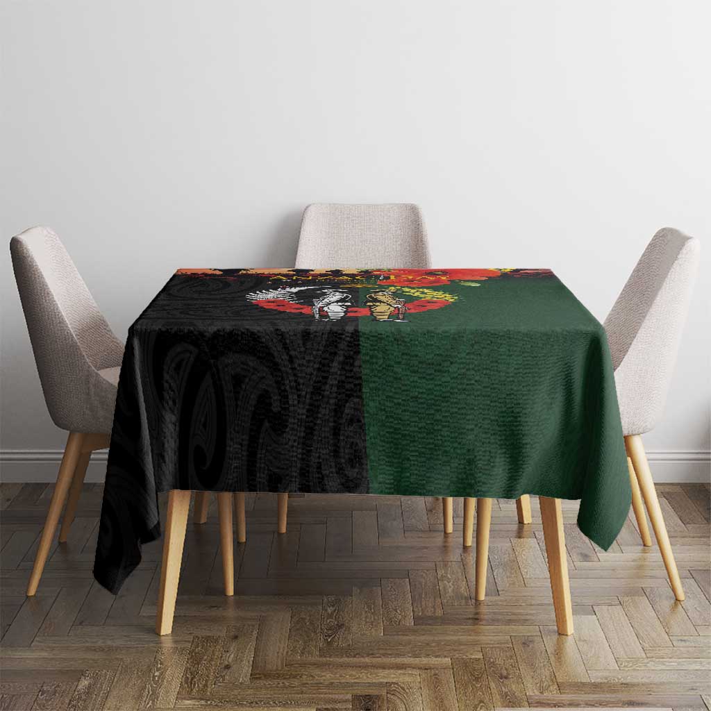 New Zealand and Australia ANZAC Day Tablecloth Lest We Forget Indigenous and Maori Pattern