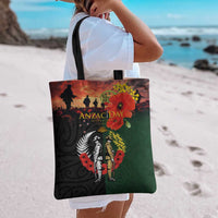 New Zealand and Australia ANZAC Day Tote Bag Lest We Forget Indigenous and Maori Pattern
