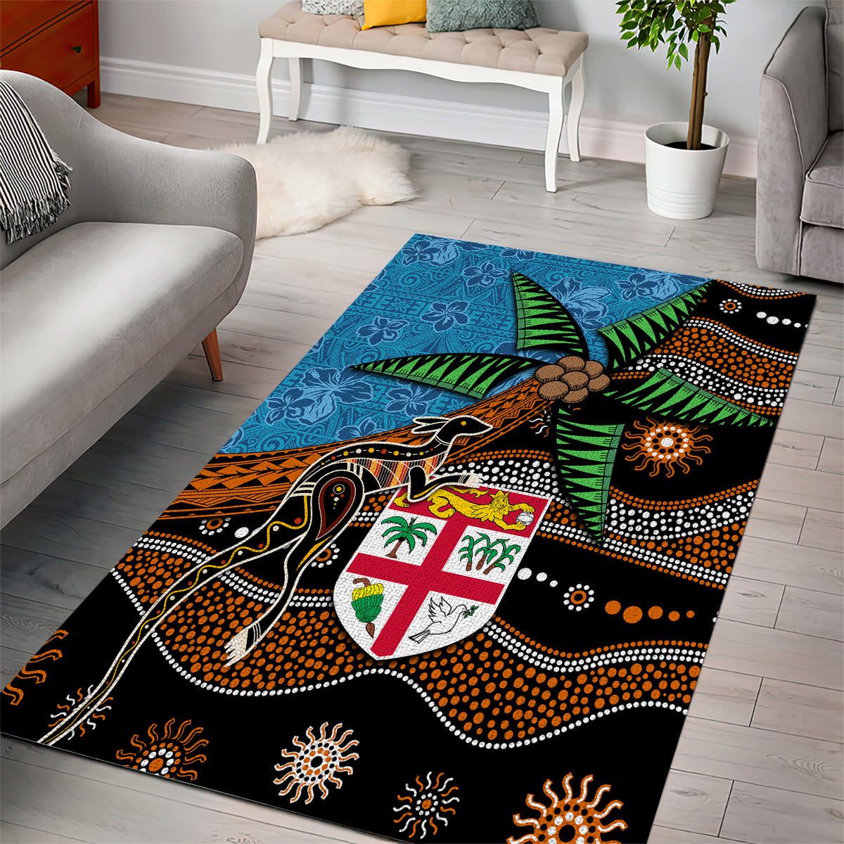 Fiji and Australia Area Rug Fijian and Aboriginal mix Culture