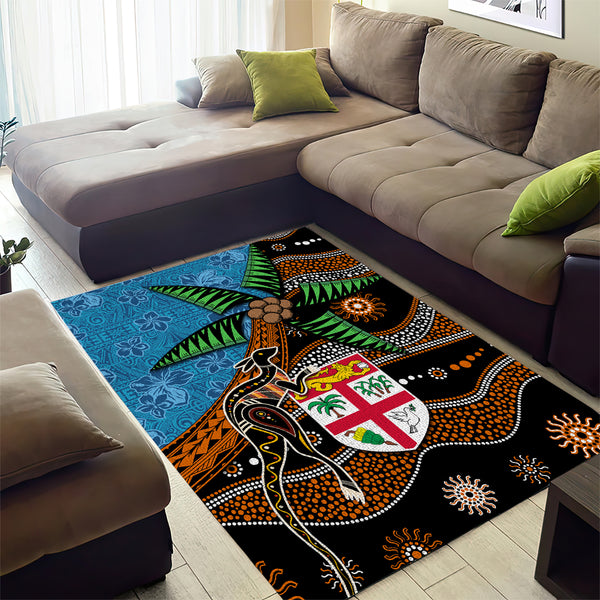 Fiji and Australia Area Rug Fijian and Aboriginal mix Culture LT03