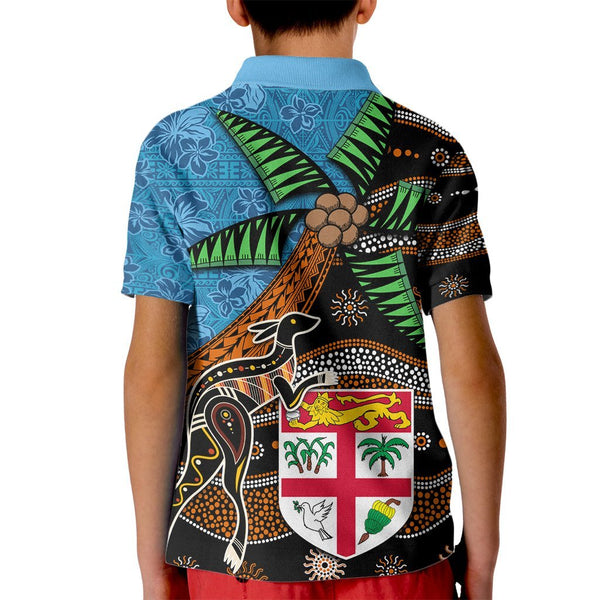 Australia Aboriginal And Fiji Tapa T Shirt Kid Together LT8