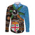 Fiji and Australia Long Sleeve Button Shirt Fijian and Aboriginal mix Culture