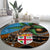 Fiji and Australia Round Carpet Fijian and Aboriginal mix Culture