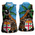 Fiji and Australia Women Sleeveless Polo Shirt Fijian and Aboriginal mix Culture