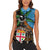 Fiji and Australia Women Sleeveless Polo Shirt Fijian and Aboriginal mix Culture