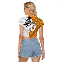 Custom Fiji and Australia Rugby Raglan Cropped T Shirt Tapa Mix Aboriginal Pattern Half Style