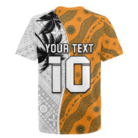 Custom Fiji and Australia Rugby Rugby Jersey Tapa Mix Aboriginal Pattern Half Style