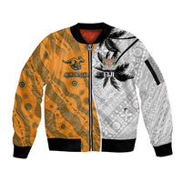 Custom Fiji and Australia Rugby Sleeve Zip Bomber Jacket Tapa Mix Aboriginal Pattern Half Style