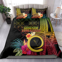 Vanuatu Independence Day Bedding Set Sand Drawing Melanesian Vibes