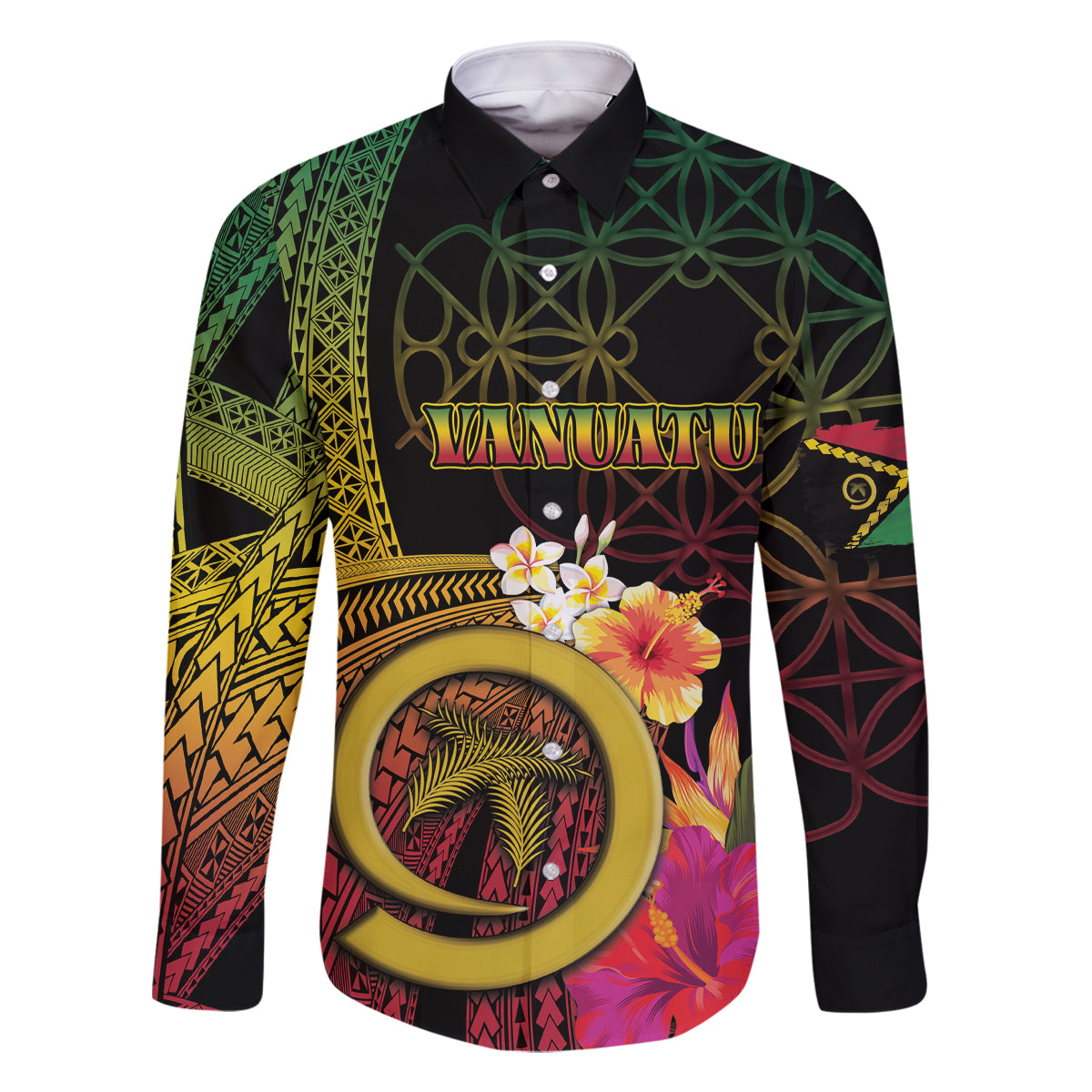 Vanuatu Independence Day Family Matching Tank Maxi Dress and Hawaiian Shirt Sand Drawing Melanesian Vibes