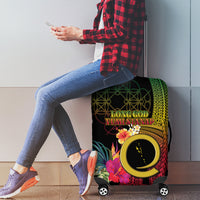 Vanuatu Independence Day Luggage Cover Sand Drawing Melanesian Vibes LT03 - Polynesian Pride