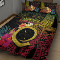 Vanuatu Independence Day Quilt Bed Set Sand Drawing Melanesian Vibes