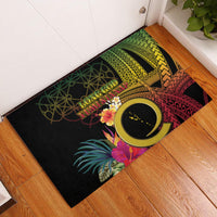Vanuatu Independence Day Rubber Doormat Sand Drawing Melanesian Vibes