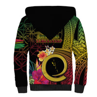 Vanuatu Independence Day Sherpa Hoodie Sand Drawing Melanesian Vibes