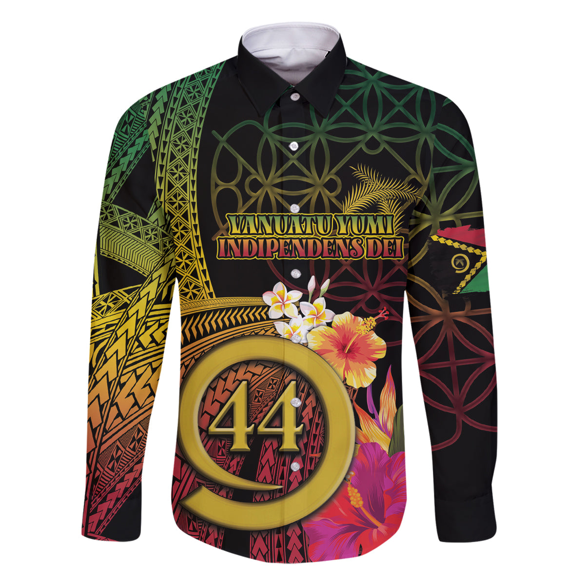 Vanuatu Selebretem 44th Indipendens Dei Family Matching Tank Maxi Dress and Hawaiian Shirt Sand Drawing Melanesian Vibes