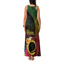 Vanuatu Selebretem 44th Indipendens Dei Family Matching Tank Maxi Dress and Hawaiian Shirt Sand Drawing Melanesian Vibes