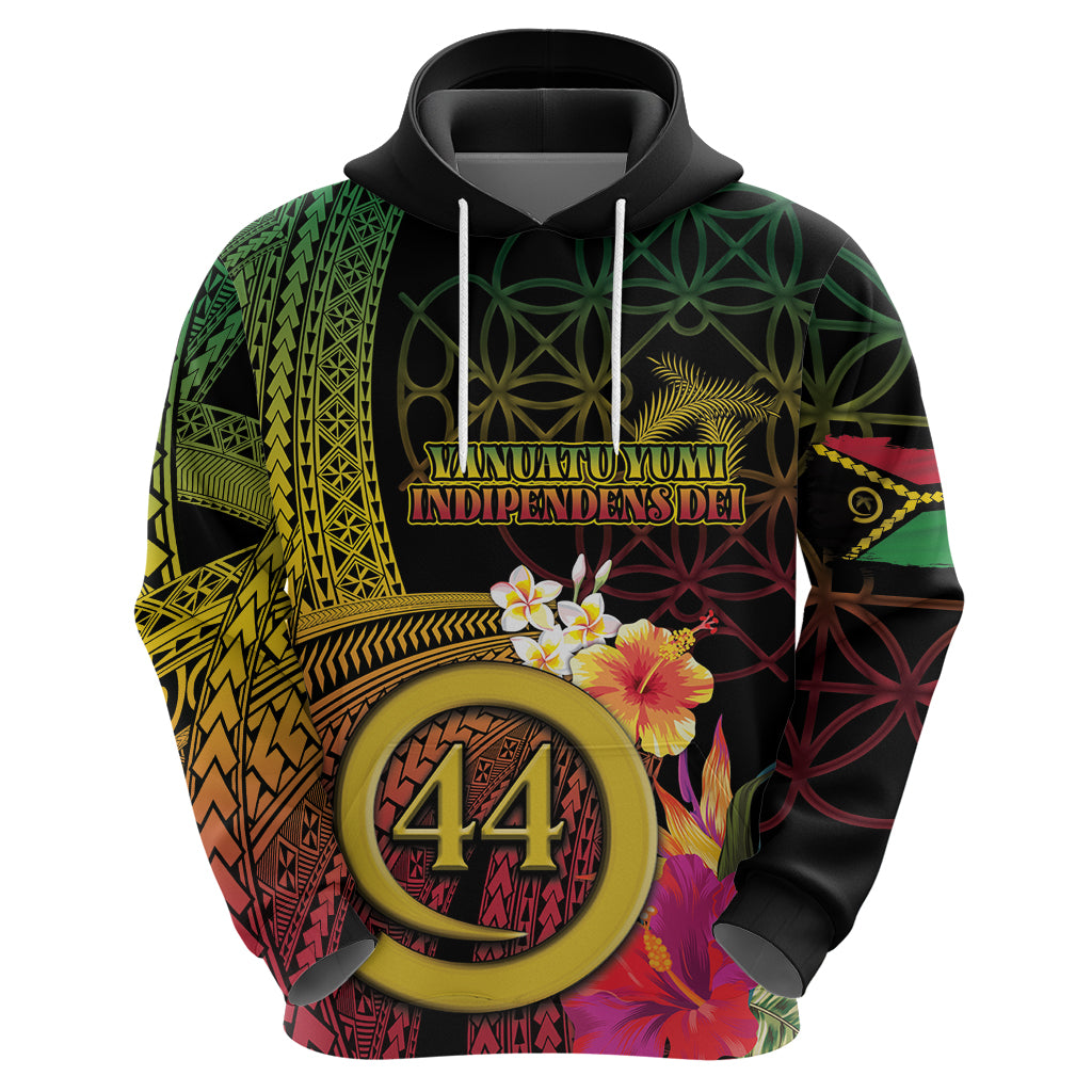 Vanuatu Selebretem 44th Indipendens Dei Hoodie Sand Drawing Melanesian Vibes