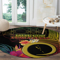 Vanuatu Selebretem 44th Indipendens Dei Round Carpet Sand Drawing Melanesian Vibes LT03 - Polynesian Pride
