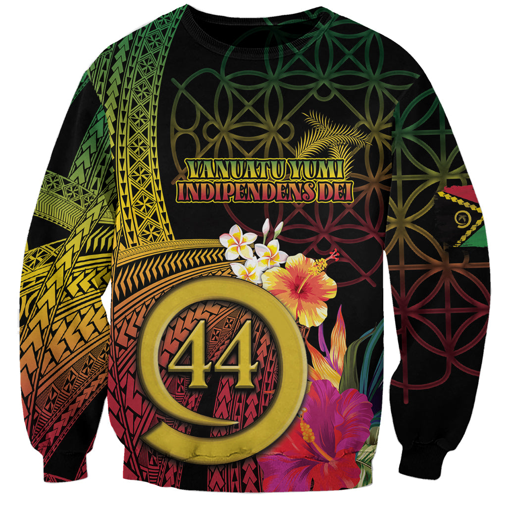 Vanuatu Selebretem 44th Indipendens Dei Sweatshirt Sand Drawing Melanesian Vibes