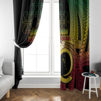Vanuatu Selebretem 44th Indipendens Dei Window Curtain Sand Drawing Melanesian Vibes LT03 - Polynesian Pride