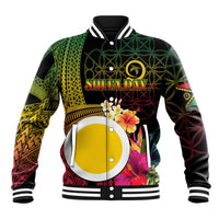 Vanuatu Shefa Day Baseball Jacket Sand Drawing Melanesian