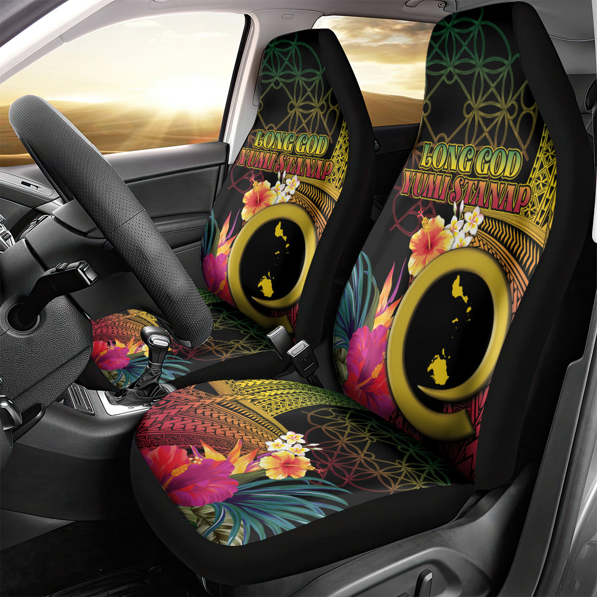 Vanuatu Shefa Day Car Seat Cover Sand Drawing Melanesian