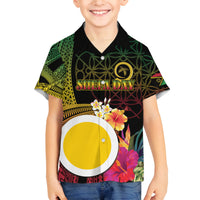 Vanuatu Shefa Day Family Matching Tank Maxi Dress and Hawaiian Shirt Sand Drawing Melanesian