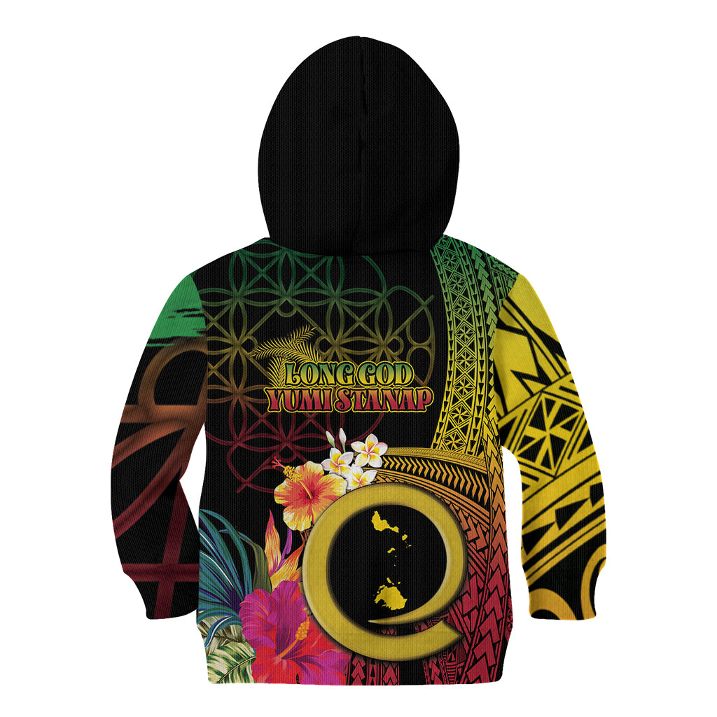 Vanuatu Shefa Day Kid Hoodie Sand Drawing Melanesian