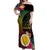 Vanuatu Shefa Day Off Shoulder Maxi Dress Sand Drawing Melanesian