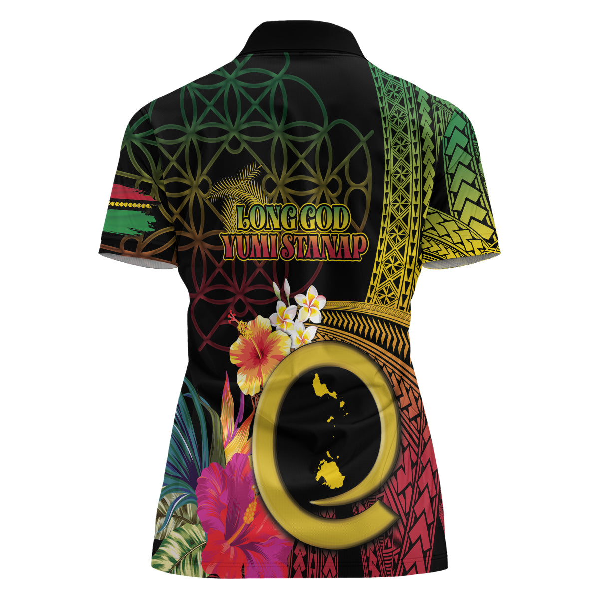 Vanuatu Shefa Day Women Polo Shirt Sand Drawing Melanesian