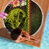 Hawaiian Reggae Music Beach Blanket Jamaica Singer Tribal Polynesian and Hibiscus