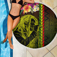 Hawaiian Reggae Music Beach Blanket Jamaica Singer Tribal Polynesian and Hibiscus