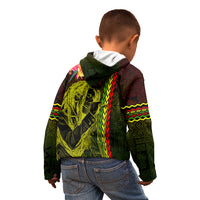 Hawaiian Reggae Music Kid Hoodie Jamaica Singer Tribal Polynesian and Hibiscus