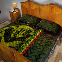 Hawaiian Reggae Music Quilt Bed Set Jamaica Singer Tribal Polynesian and Hibiscus LT03 - Polynesian Pride