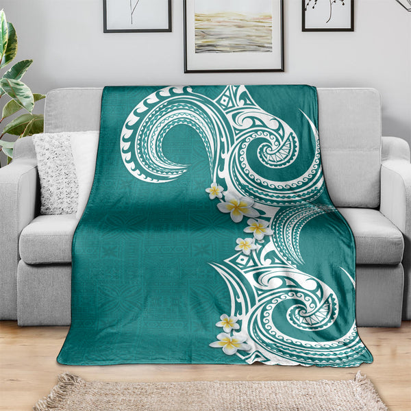 Fiji Premium Blanket - Plumeria Flowers Style