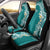 Aloha Polynesian Plumeria Flower Car Seat Cover Teal Color