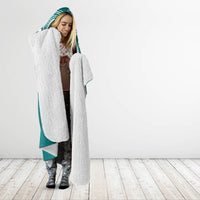 Aloha Polynesian Plumeria Flower Hooded Blanket Teal Color LT03 - Polynesian Pride