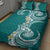 Aloha Polynesian Plumeria Flower Quilt Bed Set Teal Color