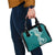 Aloha Polynesian Plumeria Flower Shoulder Handbag Teal Color