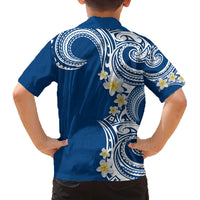 Aloha Polynesian Plumeria Flower Family Matching Summer Maxi Dress and Hawaiian Shirt Blue Color LT03 - Polynesian Pride