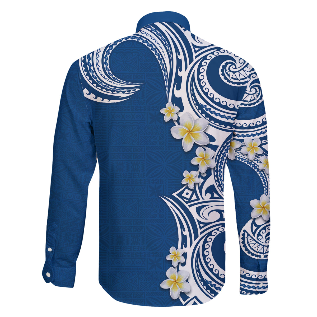 Aloha Polynesian Plumeria Flower Family Matching Summer Maxi Dress and Hawaiian Shirt Blue Color LT03 - Polynesian Pride