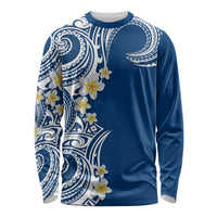 Aloha Polynesian Plumeria Flower Long Sleeve Shirt Blue Color LT03 Unisex Blue - Polynesian Pride