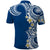 Aloha Polynesian Plumeria Flower Polo Shirt Blue Color