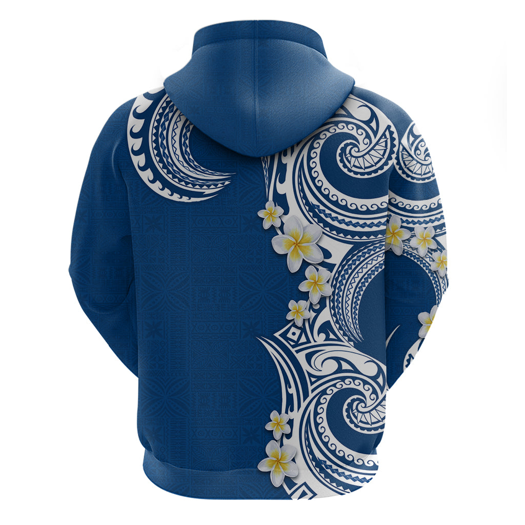 Aloha Polynesian Plumeria Flower Zip Hoodie Blue Color LT03 - Polynesian Pride
