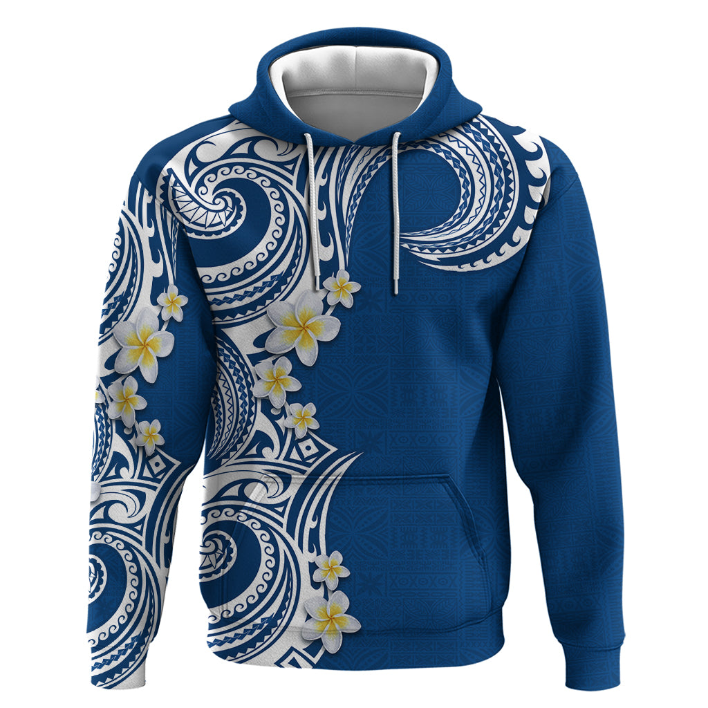Aloha Polynesian Plumeria Flower Zip Hoodie Blue Color LT03 Pullover Hoodie Blue - Polynesian Pride