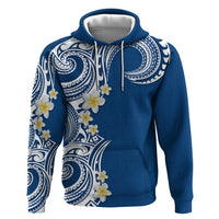 Aloha Polynesian Plumeria Flower Zip Hoodie Blue Color LT03 Pullover Hoodie Blue - Polynesian Pride
