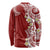 Aloha Polynesian Plumeria Flower Long Sleeve Shirt Red Color