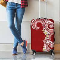 Aloha Polynesian Plumeria Flower Luggage Cover Red Color LT03 - Polynesian Pride