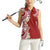 Aloha Polynesian Plumeria Flower Women Sleeveless Polo Shirt Red Color