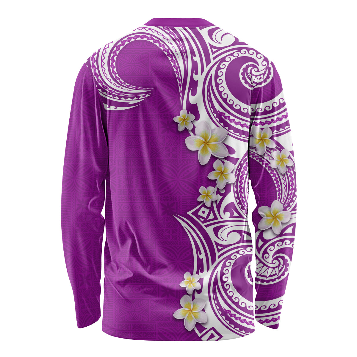 Aloha Polynesian Plumeria Flower Long Sleeve Shirt Purple Color LT03 - Polynesian Pride